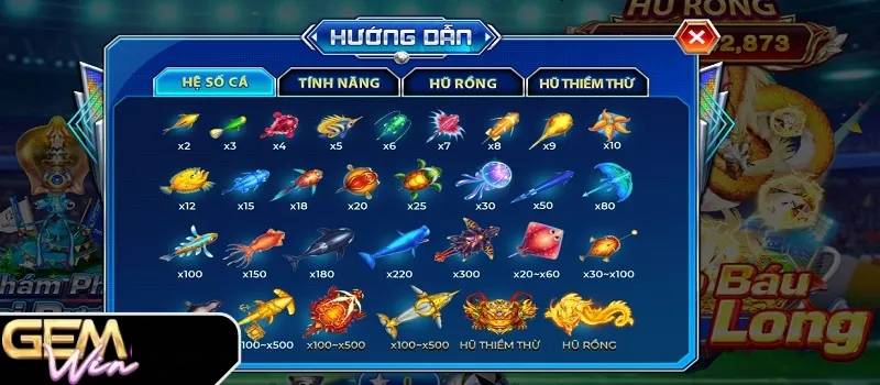 Các tính năng nổi bật của bắn cá Gemwin